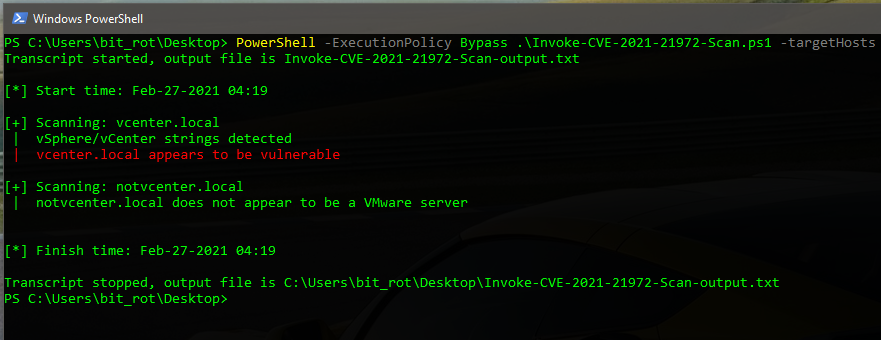 VMware vCenter CVE-2021-21972 Scanner